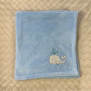 Circo Whale Baby Blanket Blue Gray Spouting Water Security Lovey